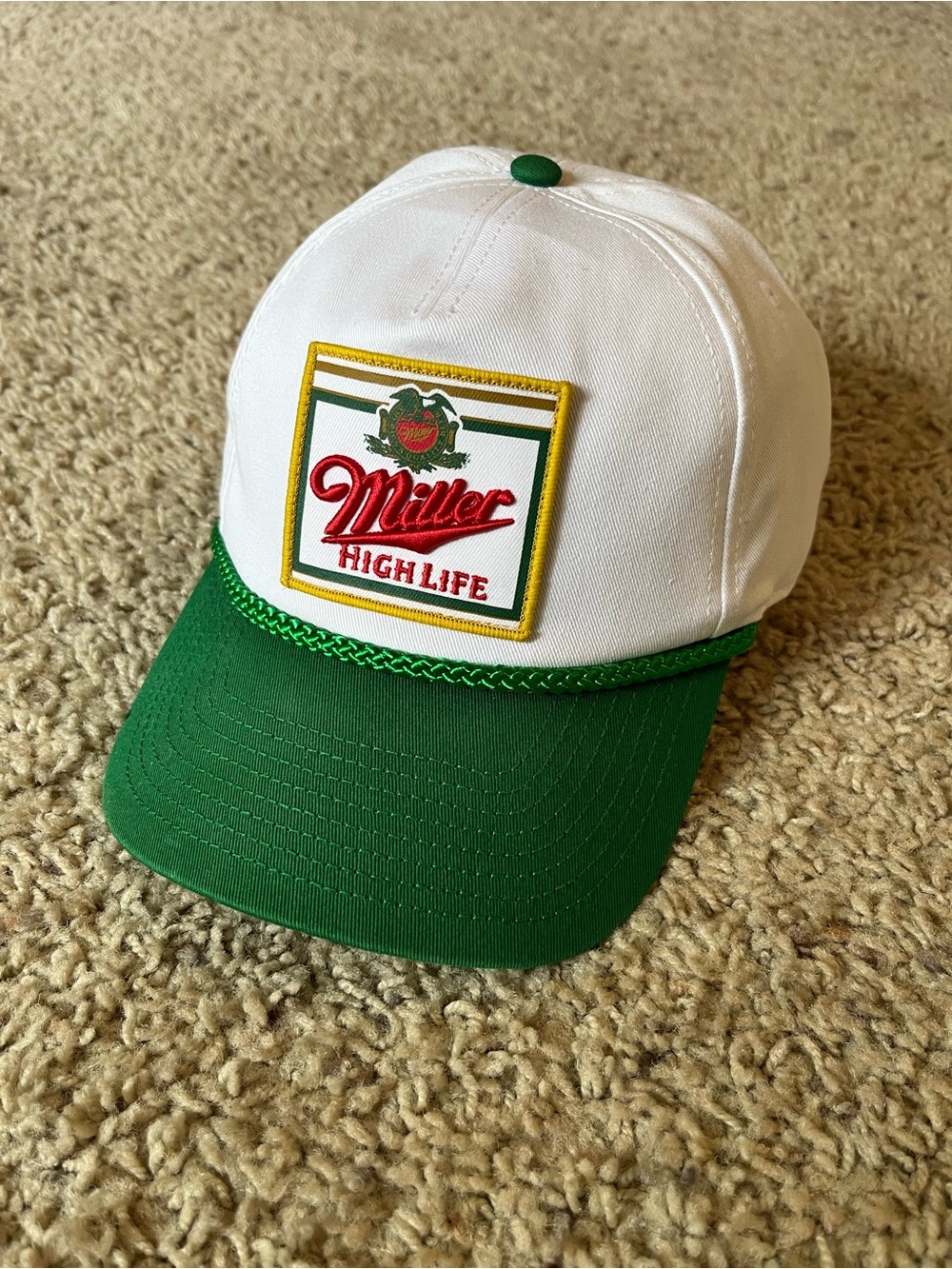 Miller High Life American Needle White & Green Rope Hat